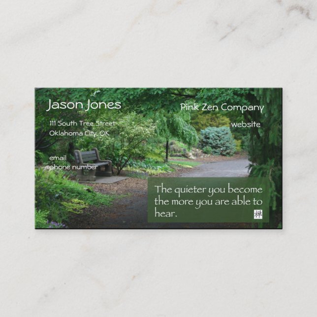 Carte de visite de sagesse de zen (Devant)