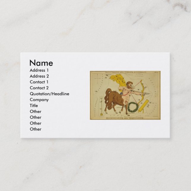 Carte de visite de Sagittarius (Devant)