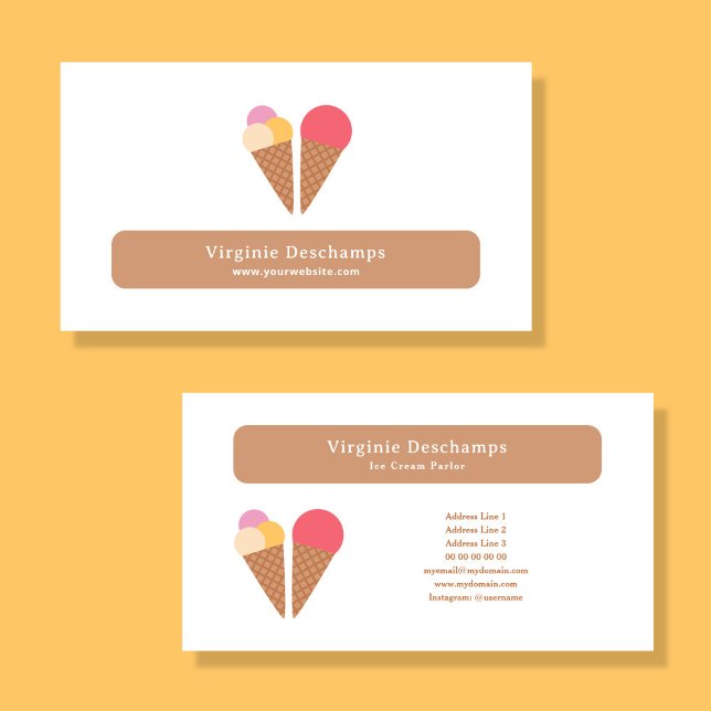 Carte de visite de salle de crème glacée (Ice Cream Parlor Business Card)
