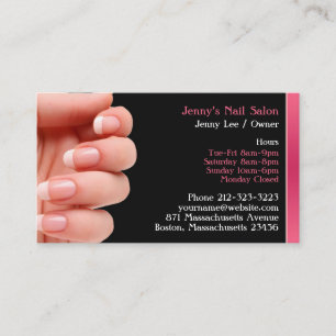 Carte de visite de salon à ongles avec rendez-vous