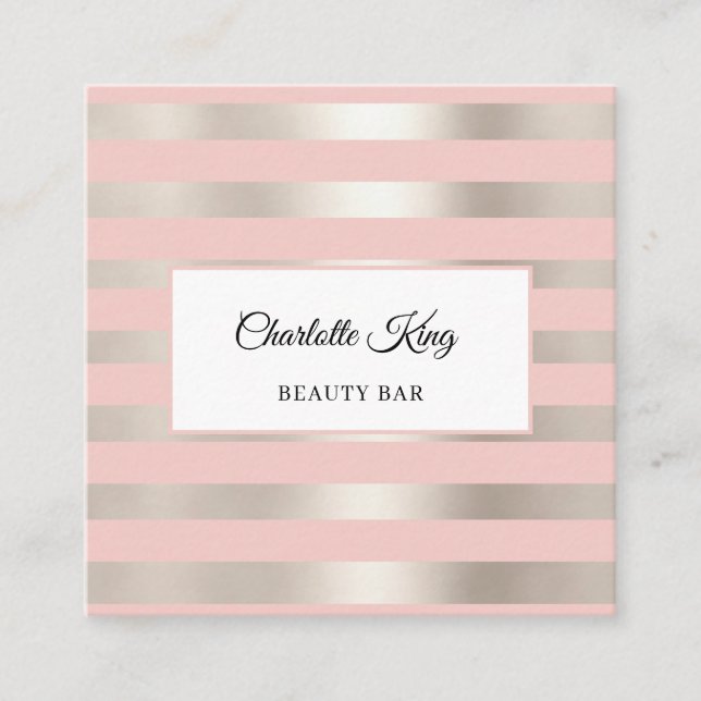 Carte de visite de salon Blush Stripes (Devant)