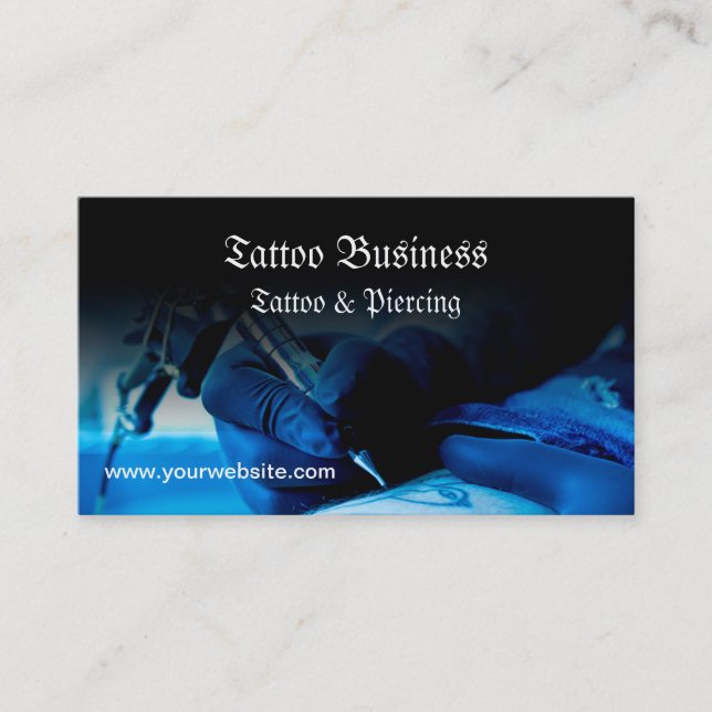Carte de visite de salon d'artiste de tatouage (Devant)