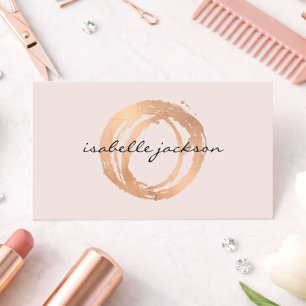 Carte de visite de salon de beauté Logo Rose Gold