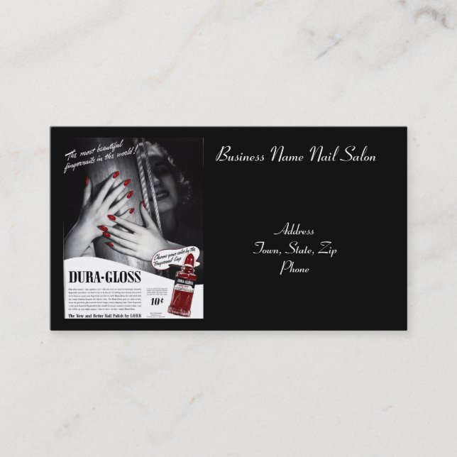 Carte de visite de salon de clou (Devant)