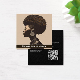 Carte de visite de salon de coiffure afro-américai
