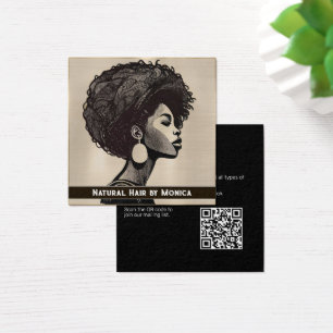 Carte de visite de salon de coiffure afro-américai