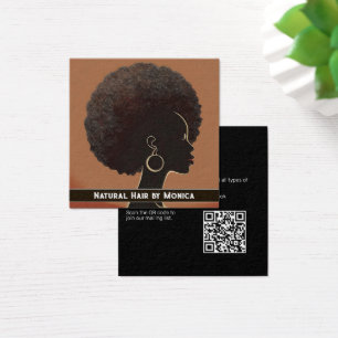 Carte de visite de salon de coiffure afro-américai