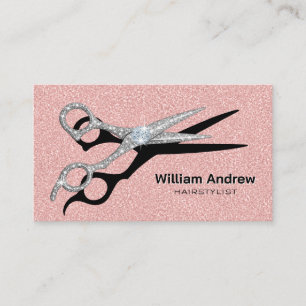 Carte de visite de salon de coiffure Rose Gold Gli