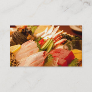 Carte de visite de sashimi du Japon