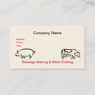 Carte de visite de saucisse et de viande