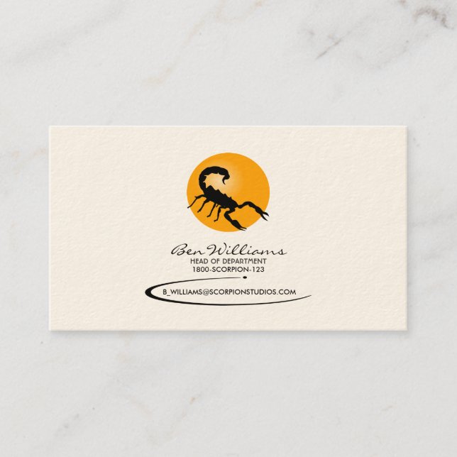 Carte de visite de scorpion (W/Sun Backdrop) (Devant)