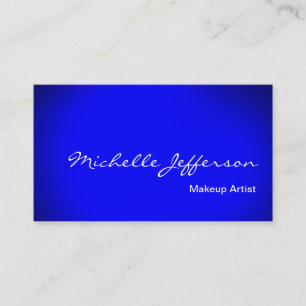 Carte de visite de script bleu maquillage