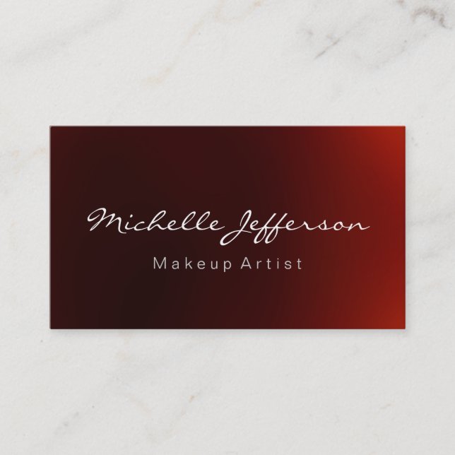 Carte de visite de script de maquillage couleur ro (Devant)