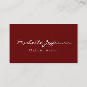 Carte de visite de script de maquillage rouge