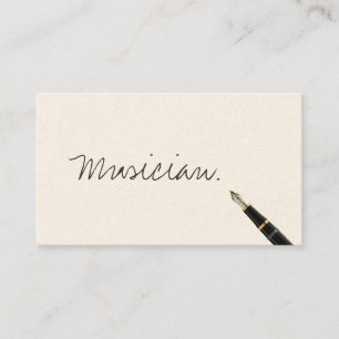 Carte de visite de script de musicien d'écriture m