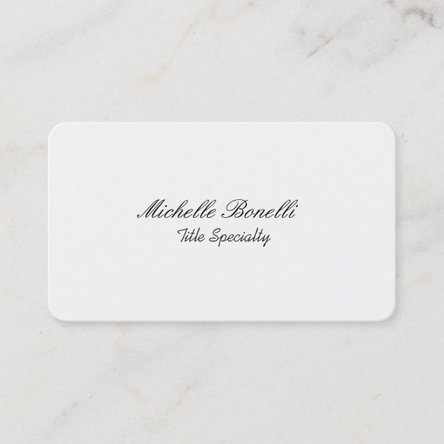 Carte de visite de script élégant arrondi Corner C (Devant)