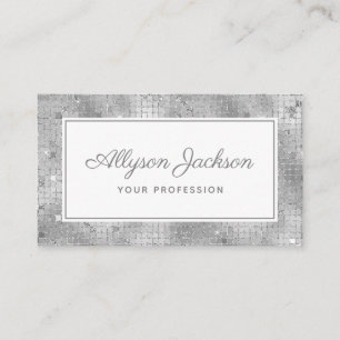 Carte de visite de script holographique en argent