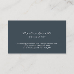 Carte de visite de script minimaliste de couleur d