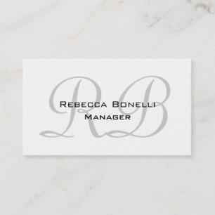 Carte de visite de script noir blanc gris