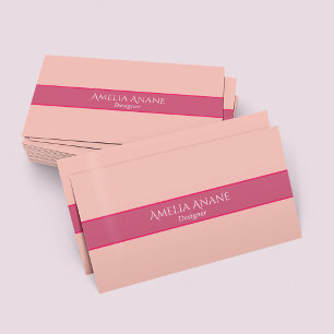 Carte de visite de script rose féminin unique tend