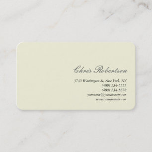 Carte de visite de script tendance Beige Round Cor