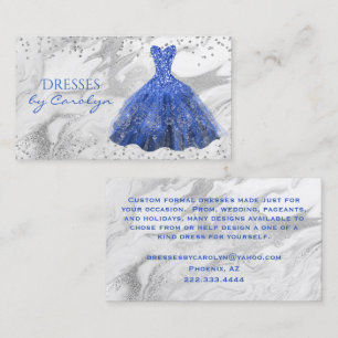Carte de visite de Seamstress Blue Glittery