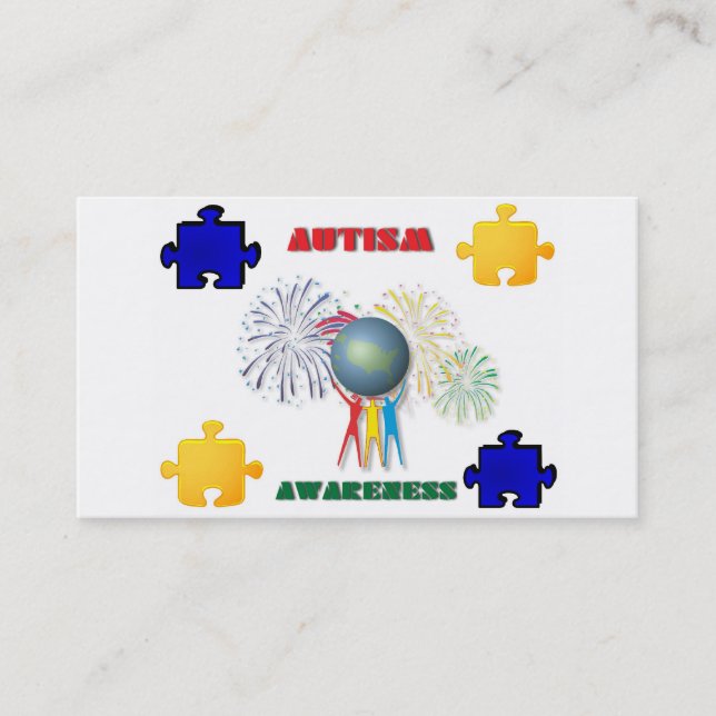 Carte de visite de sensibilisation sur l'autisme (Devant)