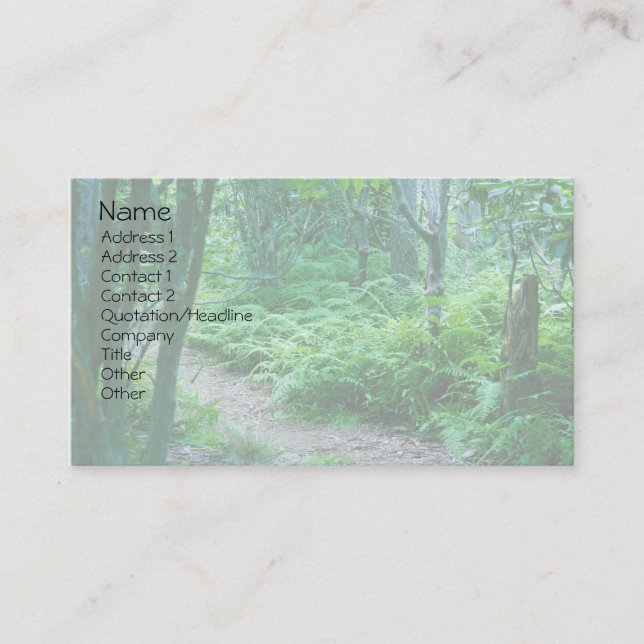 Carte de visite de sentier de randonnée de fougère (Devant)
