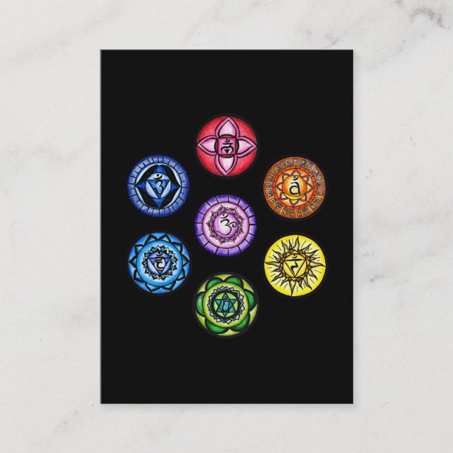 Carte de visite de sept Chakras (Devant)