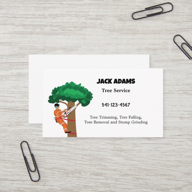 Carte de visite de service Arborescence Lumberjack (Devant/Arrière en situation)