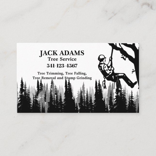 Carte de visite de service Arborescence Lumberjack (Devant)