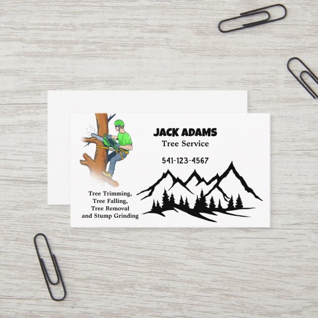 Carte de visite de service Arborescence Lumberjack (Devant/Arrière en situation)