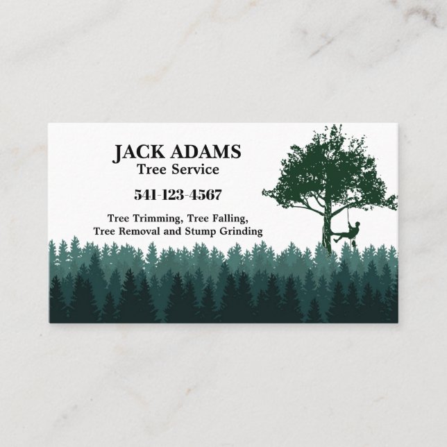 Carte de visite de service Arborescence Lumberjack (Devant)