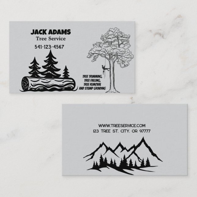 Carte de visite de service Arborescence Lumberjack (Devant / Derrière)