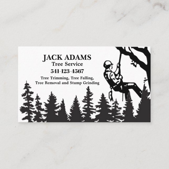 Carte de visite de service Arborescence Lumberjack (Devant)