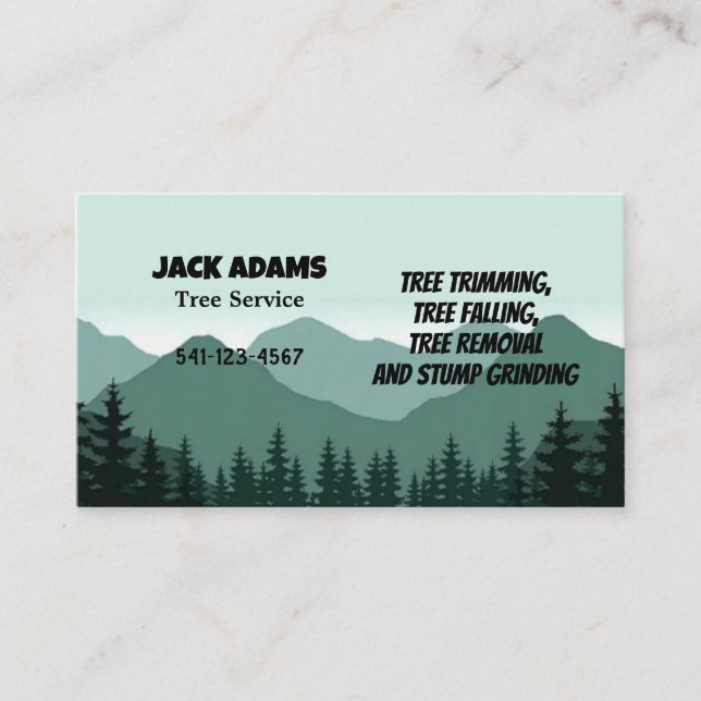 Carte de visite de service Arborescence Lumberjack (Devant)