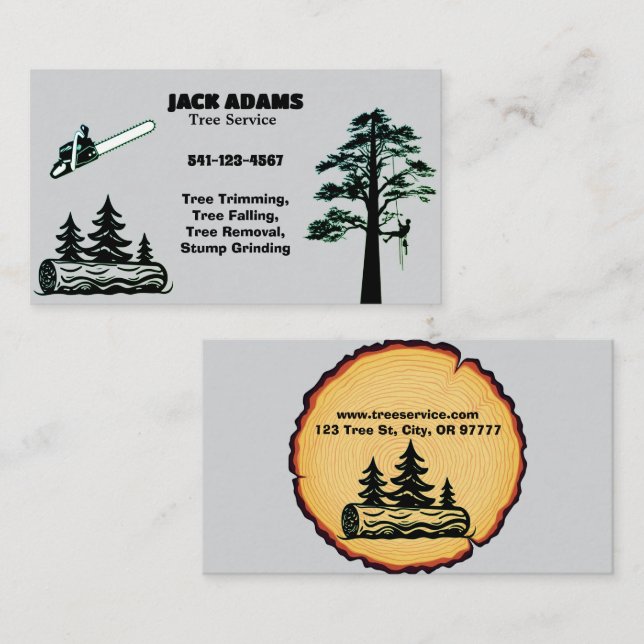 Carte de visite de service Arborescence Lumberjack (Devant / Derrière)