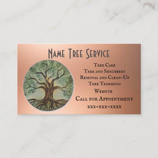 Carte de visite de service d'arborescence (Devant)