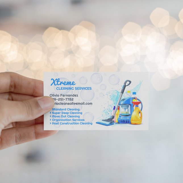 Carte de visite de service de nettoyage (Front of business card)