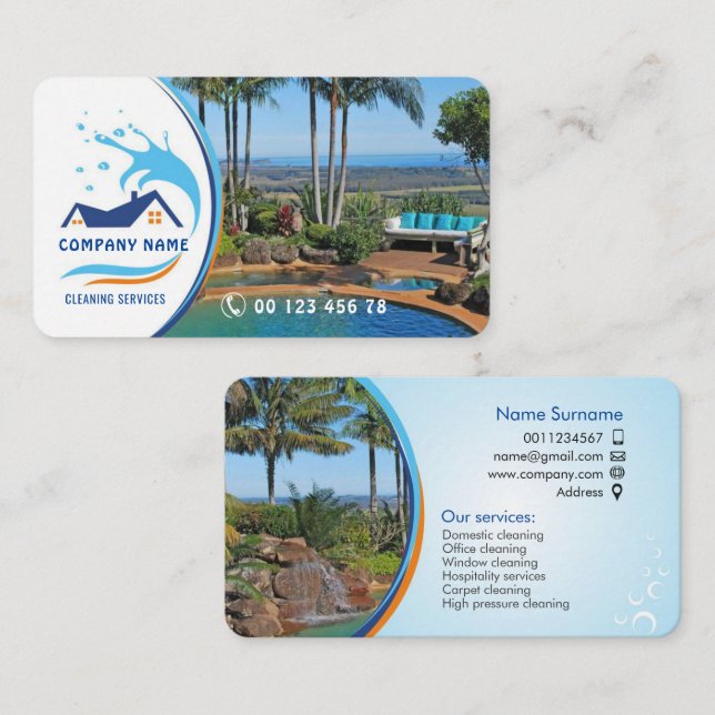 Carte de visite de service de nettoyage (Devant / Derrière)