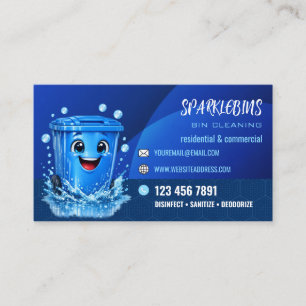 Carte de visite de service de nettoyage de poubell
