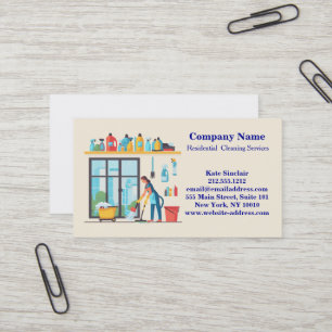 Carte de visite de service de nettoyage profession