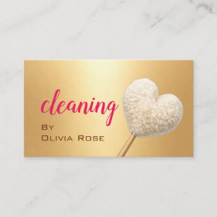Carte de visite de service de nettoyage Rose Gold