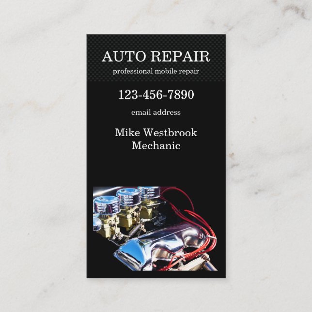 Carte de visite de service de réparation automatiq (Devant)