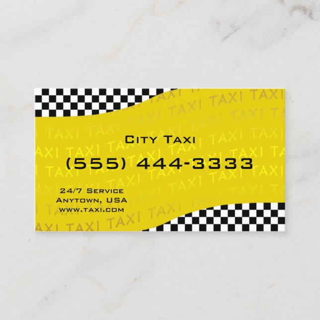 Carte de visite de service de taxi Arrière - plan  (Devant)