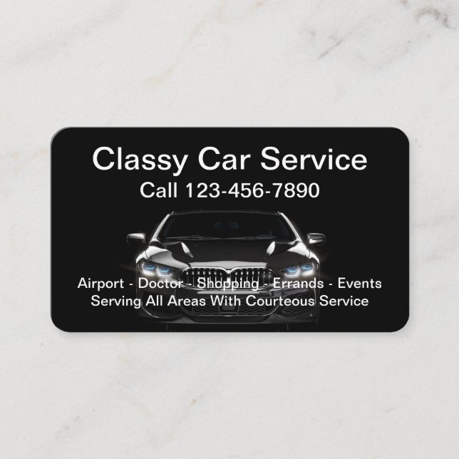 Carte de visite de service de taxi de voiture de l (Devant)
