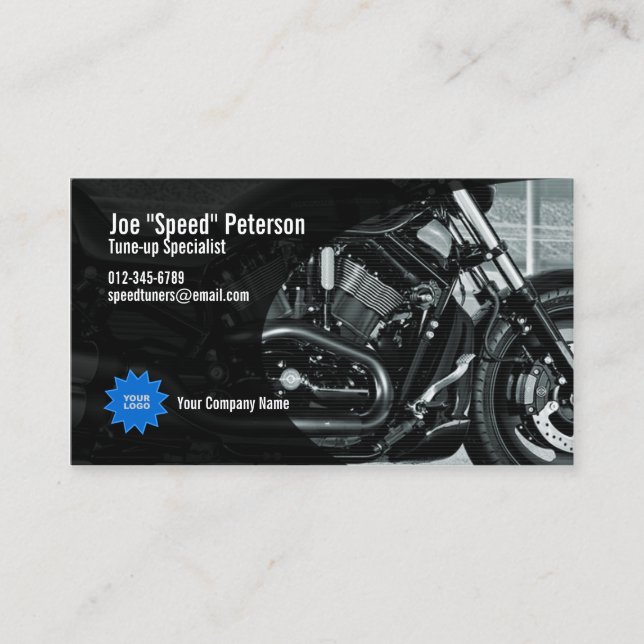 Carte de visite de service Moto-Moto gris Moteur (Devant)
