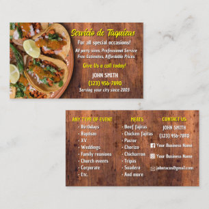 Carte de visite de service Taco
