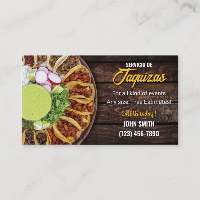 Carte de visite de service Taco (Devant)