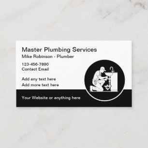 Carte de visite de services de plomberie moderne e